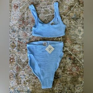 NWT Youswim Ablomb Two Piece High Waist in Sky Blue Stretch